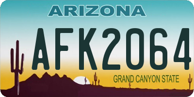 AZ license plate AFK2064