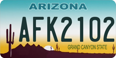 AZ license plate AFK2102