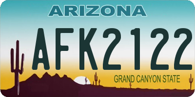 AZ license plate AFK2122