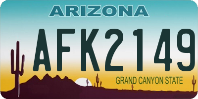 AZ license plate AFK2149