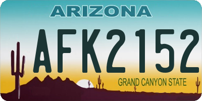 AZ license plate AFK2152