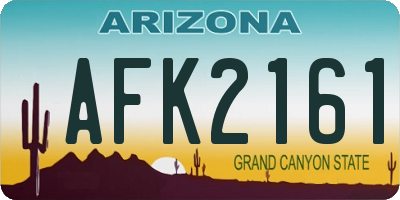 AZ license plate AFK2161