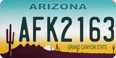 AZ license plate AFK2163