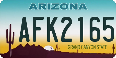 AZ license plate AFK2165