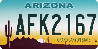 AZ license plate AFK2167
