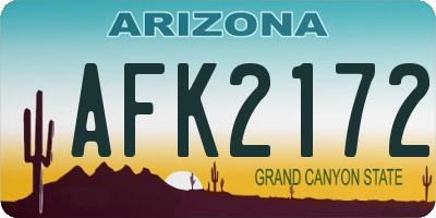 AZ license plate AFK2172