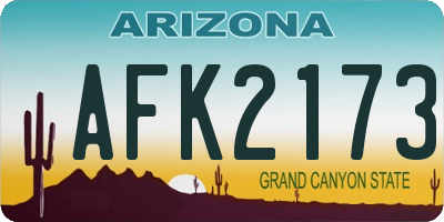 AZ license plate AFK2173