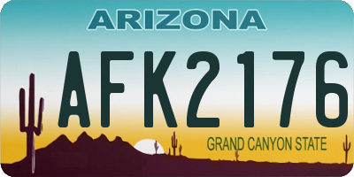 AZ license plate AFK2176