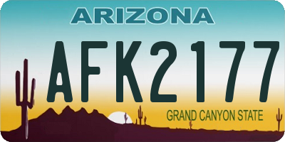 AZ license plate AFK2177