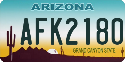 AZ license plate AFK2180