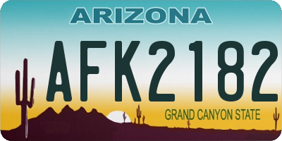 AZ license plate AFK2182