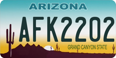 AZ license plate AFK2202