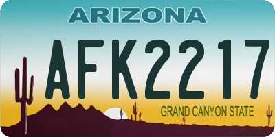 AZ license plate AFK2217