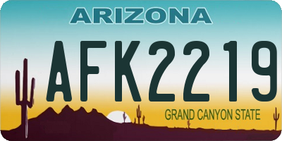 AZ license plate AFK2219