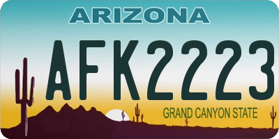 AZ license plate AFK2223
