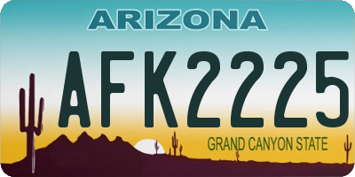 AZ license plate AFK2225
