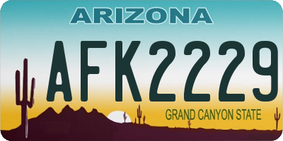 AZ license plate AFK2229