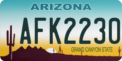 AZ license plate AFK2230
