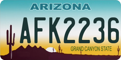 AZ license plate AFK2236