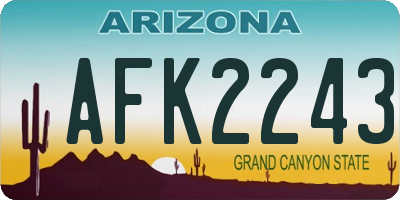 AZ license plate AFK2243