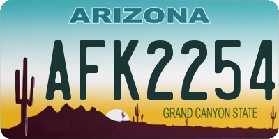 AZ license plate AFK2254