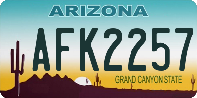 AZ license plate AFK2257