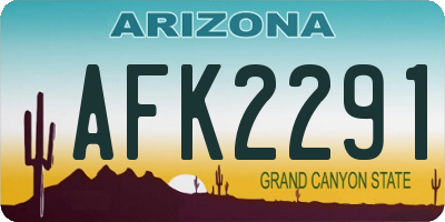 AZ license plate AFK2291