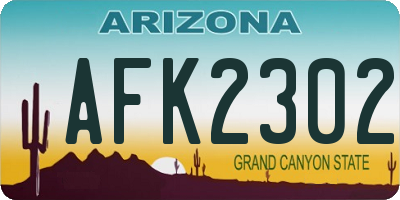 AZ license plate AFK2302
