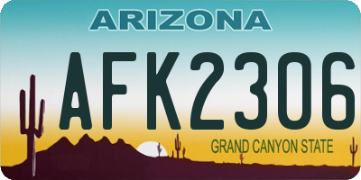 AZ license plate AFK2306