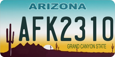 AZ license plate AFK2310
