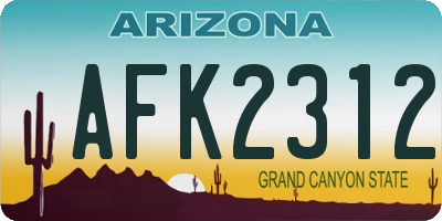 AZ license plate AFK2312