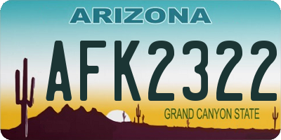 AZ license plate AFK2322