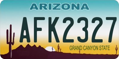 AZ license plate AFK2327