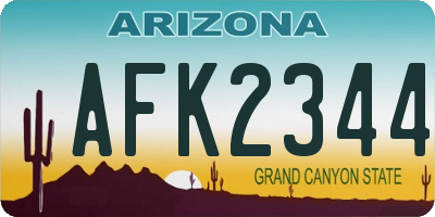 AZ license plate AFK2344