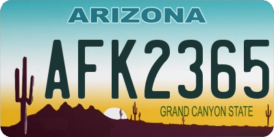 AZ license plate AFK2365