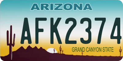 AZ license plate AFK2374