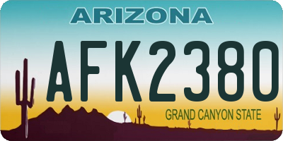 AZ license plate AFK2380