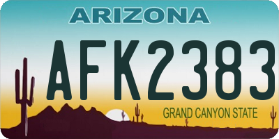 AZ license plate AFK2383