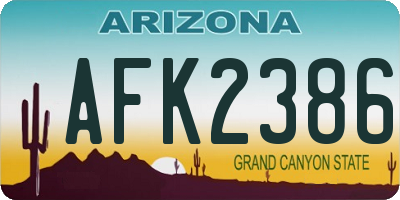 AZ license plate AFK2386