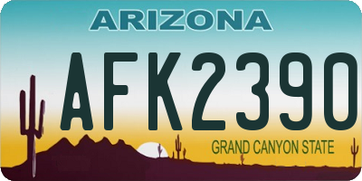 AZ license plate AFK2390