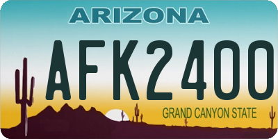 AZ license plate AFK2400