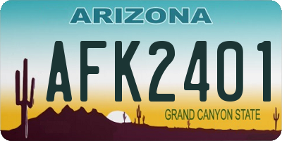 AZ license plate AFK2401