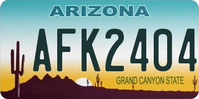 AZ license plate AFK2404