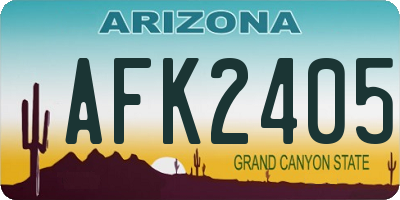 AZ license plate AFK2405