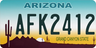 AZ license plate AFK2412