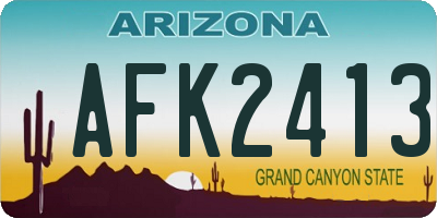 AZ license plate AFK2413