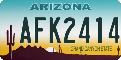 AZ license plate AFK2414