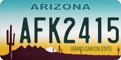 AZ license plate AFK2415