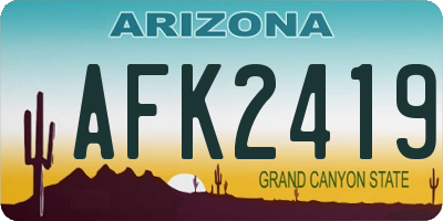 AZ license plate AFK2419