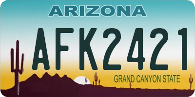 AZ license plate AFK2421